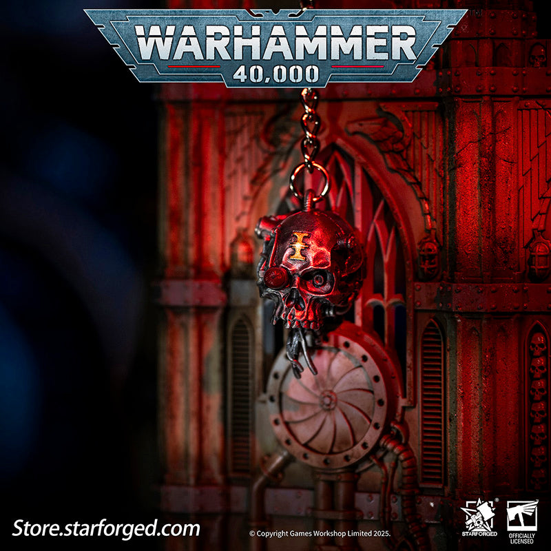 Starforged Warhammer 40K Adeptus Mechanicus Servo-Skull Keychain Men's Jewelry Accessories The skull symbolizes not only sacrifice but also the purity of humanity. The flesh of traitors, heretics, and xenos often deviates greatly from that of true humans, with one of the most distinct variations lying in their skulls.It is for this reason that the skull serves as an emblem of human purity and the sacrifices made to defend it. Throughout the Imperium—from the Walls of Martyrs to skull insignias—it reminds al