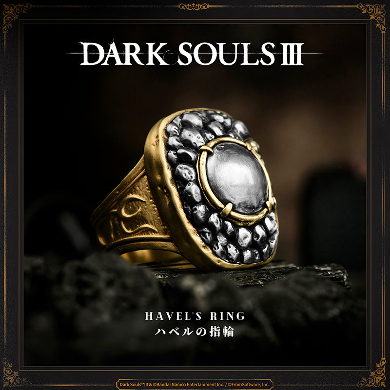 Starforged DARK SOULS III Havel's Ring Game Merchandise Ring Officially Authorized Havel's RingA ring for warriors keen on heavy acoutrements. Increases maximum equip load.This ring was named after Havel the Rock, the battlefield compatriot of Gwyn, the First Lord.The art of war has been a constant since ages past, and those who would follow in Havel's footsteps are no fewer now than in his own day.