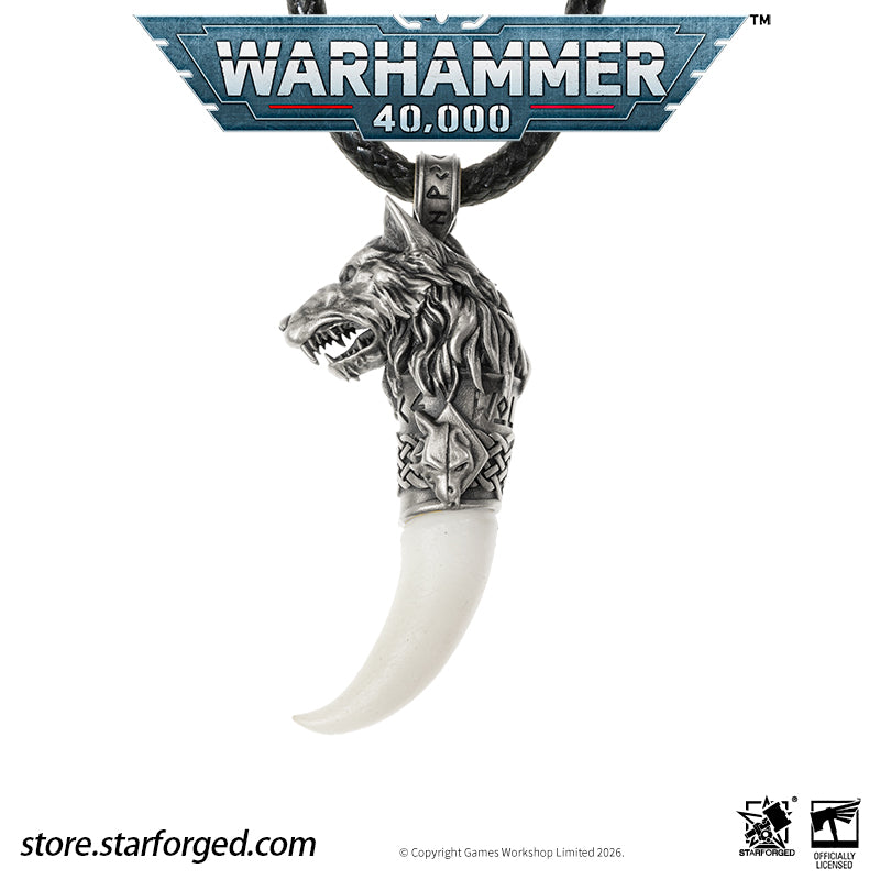 Starforged Warhammer 40K Space Wolves Fang of Fenris Pendant Necklace Game Peripheral Christmas Gifts