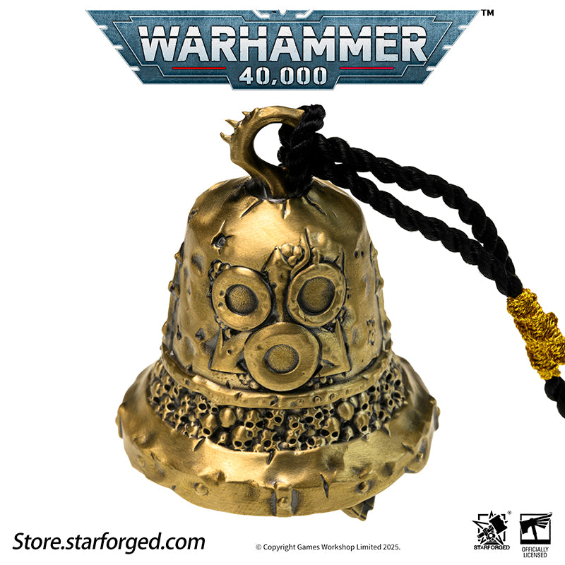 Starforged Warhammer 40K Plague Bell of Nurgle Chaos Warriors Copper Pendant Other Nurgle is the God of Primordial Momentum, possessing infinite energy and an abiding love for all life. To Him, every manifestation of existence is sacred - from the wailing of infants to the ravages of plague bacteria.  His faithful behold continent-spanning pestilences with reverent awe, rejoicing at each agonized moan of suffering as testament to their master's boundless power. They watch these cycles of disease and ruin, t