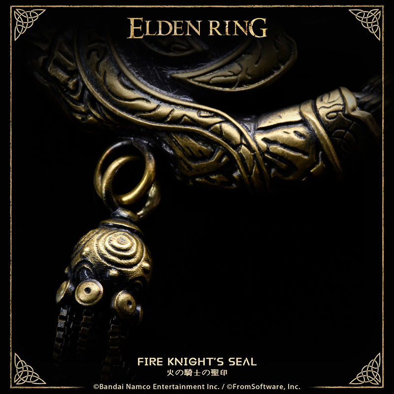 Starforged ELDEN RING Sacred Seal Fire Knight's Seal Game Merchandise Officially Authorized Sacred seal of the Fire Knights, who answer directly to Messmer the Impaler.&nbsp;  Enhances fire incantations of Messmer.  The emblem of Messmer's army depicts a golden ring and the fire of his sacred seal