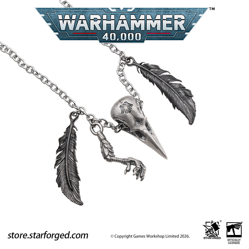 Starforged Warhammer 40K Space Marines Raven Guard The Black Wings of Deliverance Necklace Pendant Men's Fashion Jewelry Sterling Silver