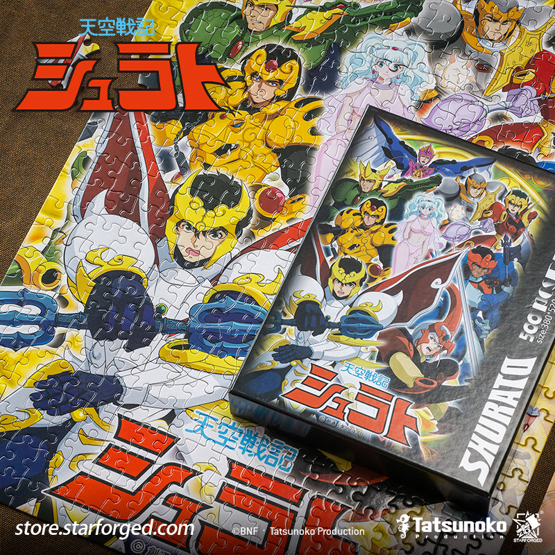 Starforged TenKuu Senki Shurato Puzzle 500 Pieces Offical Licensed Anime Collectible Gift As the familiar melody of Tenkūkai begins to play, the unforgettable transformation chant—“Imolasa!”—instantly takes us back to a celestial realm where gods clash and mystical armor gleams.  This time, we capture a precious moment with all eight Hachibushu together, bringing these warriors of Tenkūkai—bound by fate and united in battle—into a single frame. 