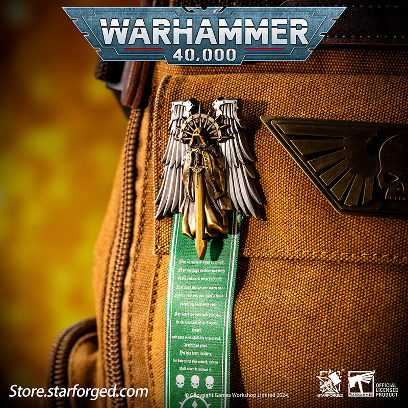 Starforged Warhammer 40K Dark Angels Seal of Duty Emble of Inner Circle Brooch The Dark Angels, ranked as the First among the twenty Space Marine Legions, were the first Astartes Legion created before the Great Crusade. Many of their strategic doctrines and tactical teachings became the foundation for the Space Marines that followed. Their Primarch, Lion El'Jonson, holds a pivotal role in the long history of the Warhammer universe. Recently, the father of the First Legion has returned to the 40K universe, a