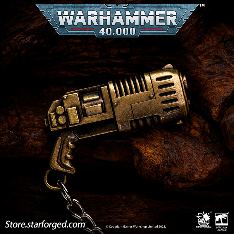 Starforged Warhammer 40K Imperium of Man Mephiston's Plasma Pistol Keychain Men's Jewelry Accessories Plasma weapons utilize the same technology found in plasma reactors and propulsion systems: hydrogen fuel, typically suspended in a photonic state within a reinforced flask or backpack container, is fed into the weapon's micro-fusion core and excited into a plasma state.This plasma is then contained by a powerful magnetic field until the weapon is discharged, at which point it is projected through a linear 