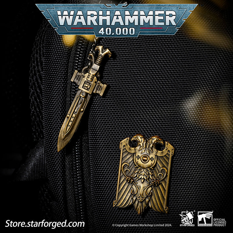 Starforged Custodes Sword & Shield Emperor of Mankind Adeptus Custode Men's Accessories Keychain Pendants