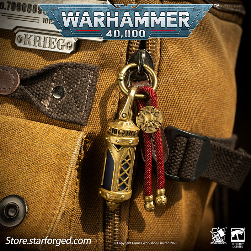 Starforged Warhammer 40K Space Marine Adeptus Astartes Martyrs Reliquary Pendant Men's Jewelry Accessories A reliquary is a significant vessel used in religious art collections for preserving sacred relics, typically crafted from precious metals and enamels. By physically enclosing holy objects, the reliquary enhances their sanctity, embodying a design philosophy shared with covered altarpieces in the tradition of "veiled art."This form of encasement not only protects the relic but also serves to impart rel