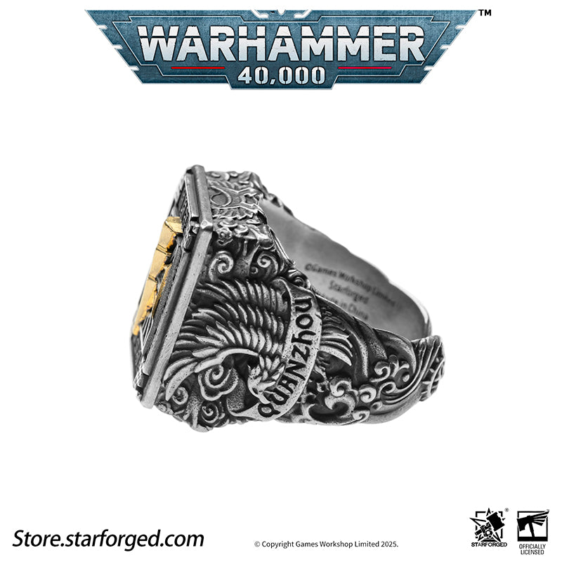 Starforged Warhammer 40K White Scar Seal of Chogoris Khanquest Silver Ring Accessories Jewelry Taklagoris’s vast grasslands gave birth to a people of mounted archers, and likewise shaped the Fifth Legion. The White Scars’ Primarch, Jaghatai Khan, was known as the “Great Khan” and the “Warhawk,” titles whose origins are deeply tied to his homeland.The Fifth Legion came from a culture skilled in mounted archery, and they carried the traditions of their homeland into the crucible of the Great Crusade. The step