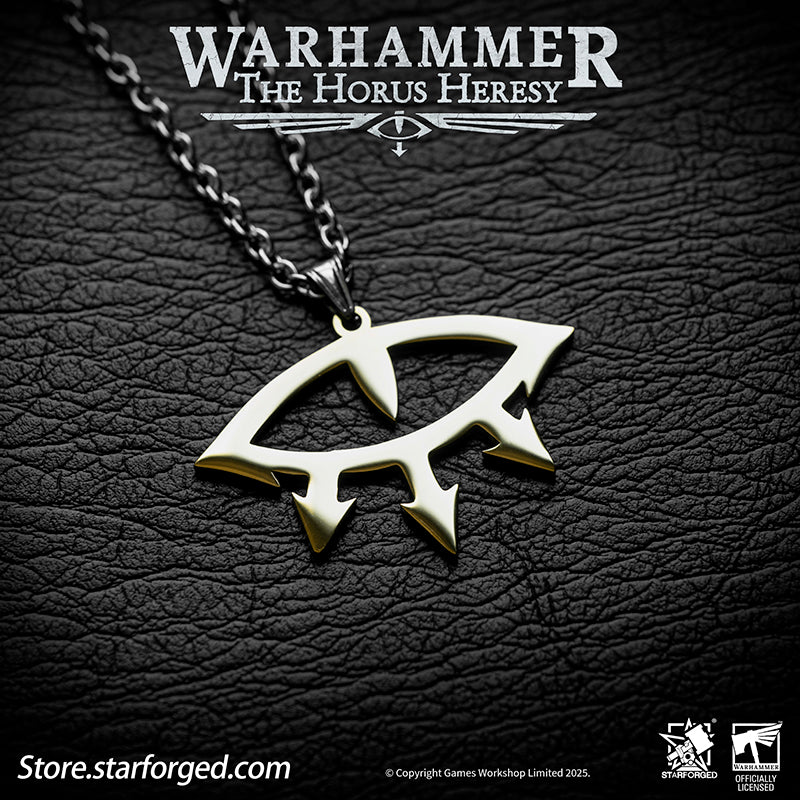 Starforged Warhammer 40K Luna Wolves  Black Legion Eye of Horus Necklace Pendant Men's Jewelry Accessories Birthday Gift The Luna Wolves, later known as the Sons of Horus, were the XVI Legion of the original Space Marine Legions. Their Primarch, Horus Lupercal, was once the most favored son of the Emperor, but he became the architect of the galaxy-shattering Horus Heresy—the first and greatest civil war in Imperial history. After Horus' defeat, the Legion was reborn under Ezekyle Abaddon as the Black Legion