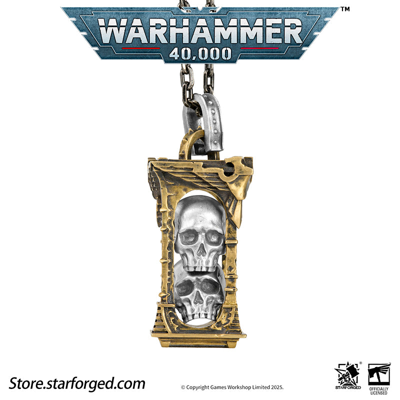 Starforged Warhammer 40K Imperium of Man Skull Shrine Necklace Men's Jewelry Accessories