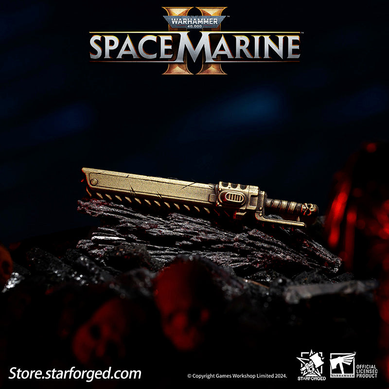Starforged Warhammer 40000 Titus‘s Chainsword  Keychain Space Marine 2 Men's Accessories