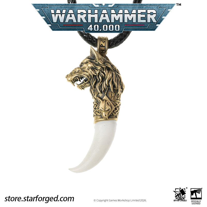 Starforged Warhammer 40K Space Wolves Fang of Fenris Pendant Necklace Game Peripheral Christmas Gifts