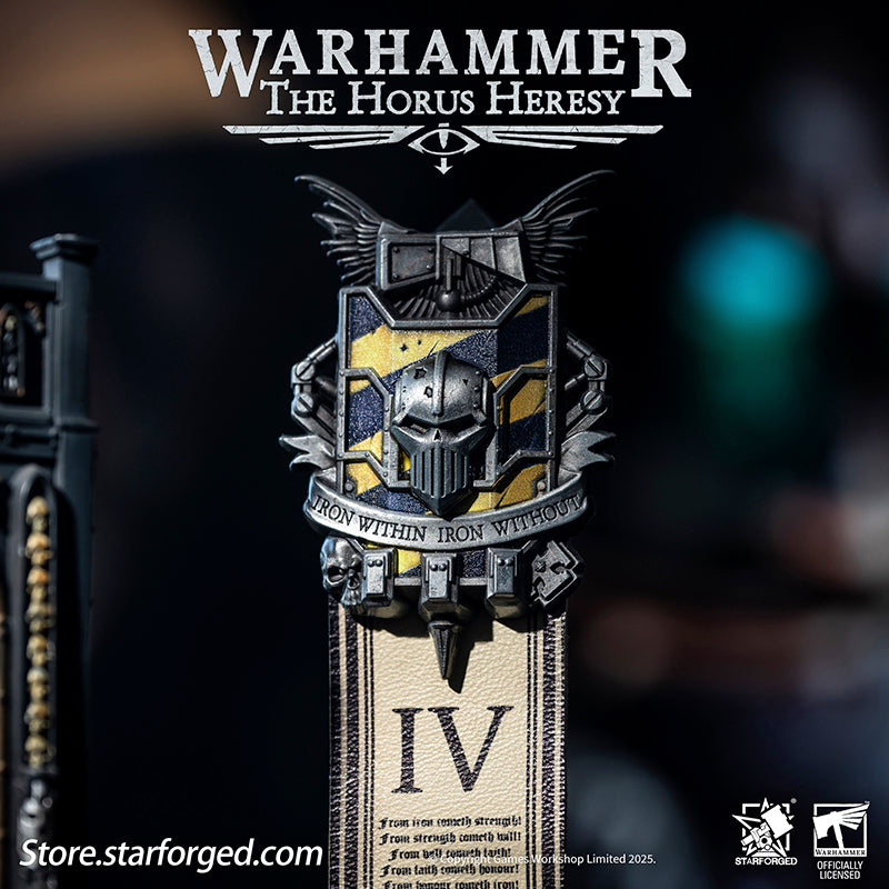 Starforged Warhammer 40K 4th Legion Iron Warriors Honour Badge Of Warsmith Seal Badge The history of the IVth Legion traces back to the final days of the Unification Wars on Terra. Created as part of the Emperor's grand design, the Iron Warriors rapidly expanded during the conflicts, their gene-seed demonstrating remarkable adaptability that allowed the Legion to swiftly integrate new recruits and resources - forming the unyielding foundation for the Great Crusade.