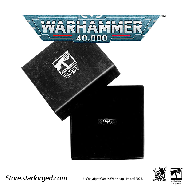 Starforged Warhammer 40K Orks & Fenrisian wolves Leagues of Votann Steel Men's Ring
