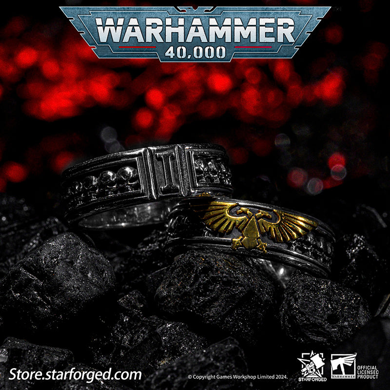 Starforged Insignia Aquilon Imperium of Man Warhammer Eagle Ring Gold