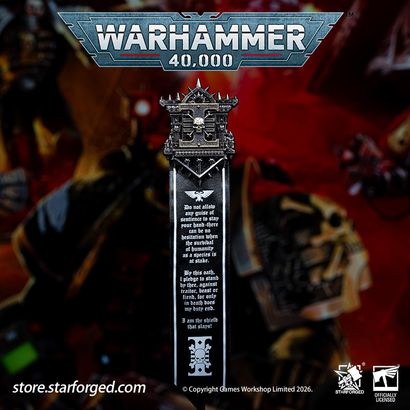 Starforged Warhammer 40K Space Marines Deathwatch Scroll Seal Pin Heavy Badge Warhammer Gifts The Deathwatch are an elite formation of exemplary warriors selected from the finest Space Marine Chapters. Each is a paragon of combat and an expert in defeating xenos plots to destroy the Imperium  Show your commitment to defeating the alien foes of the God Emperor with this DeathWatch Scroll Seal