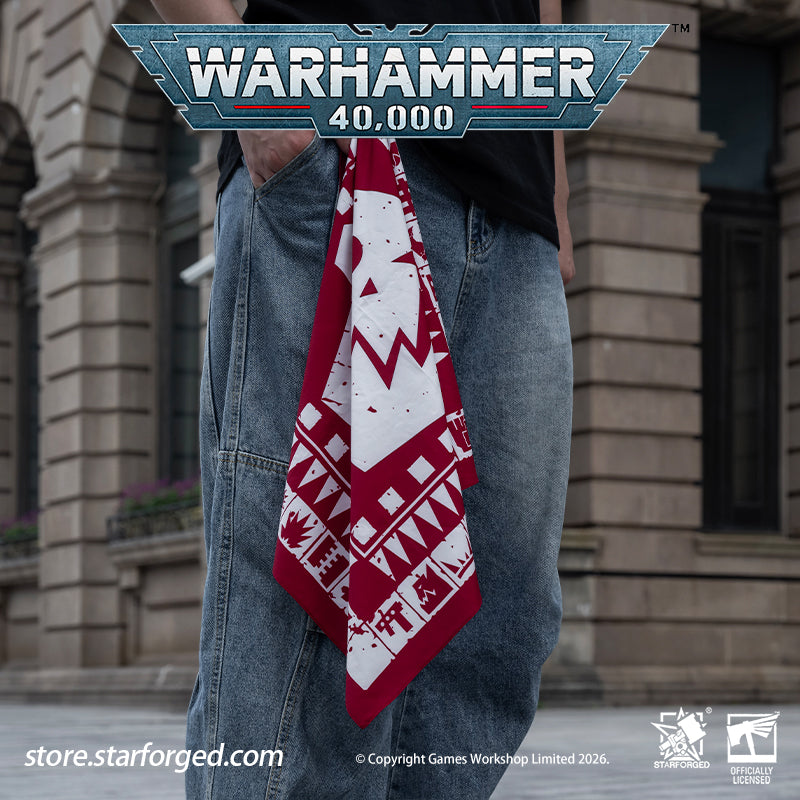 Starforged Warhammer 40K Orks Counsill of Clan-Bosses Set Men's Fashion Accessories Warhammer Merchandise Gifts Orks Counsill of Clan-Bosses Bandana  Only the toughest Orks earn a place on the Counsill of Clan-Bosses. This bandana is the perfect accessory for any aspiring Warboss wanting to get involved in the next Waaagh!.  Orks Counsill of Clan-Bosses Canvas Belt  Buckle up with a belt worthy of the biggest and meanest Warboss, complete with Ork glyphs along the strap - a great addition to any Ork fan’s a