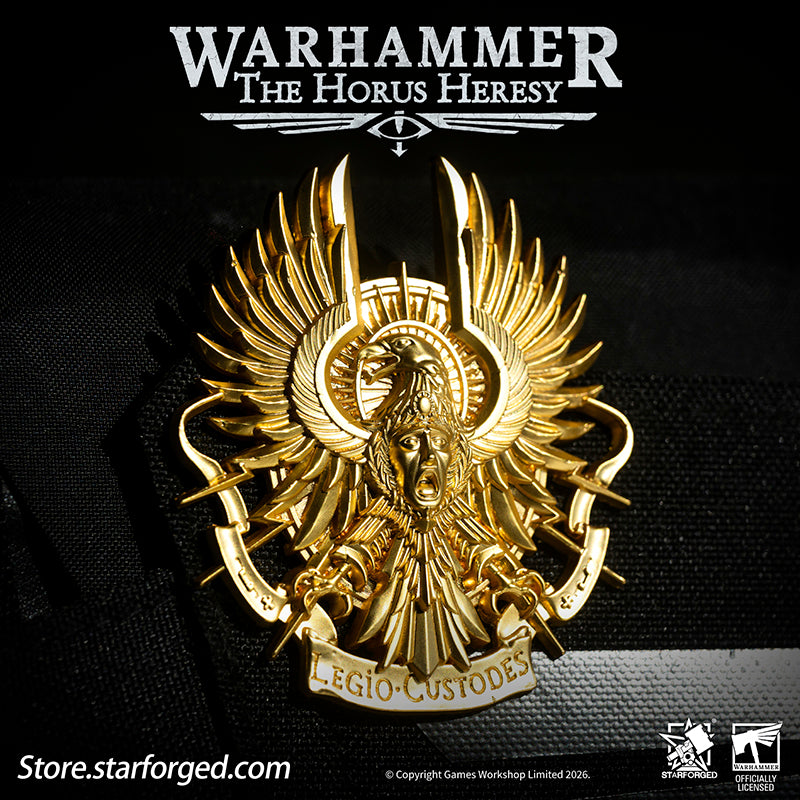 Starforged Warhammer 30K Legio Custodes Guilded Armourial Pin Badge Men's Fashion Jewelry In the ten millennia preceding the Indomitus Crusade, the Custodes rarely left the palace they had sworn to guard in organized formations. Yet after the opening of the Great Rift, the Golden Host once again marched to the most critical battlefields across the galaxy. When they deploy, the Ten Thousand become the manifested glory of Terra, extending the Emperor's will as His own hands.The Custodes decide who may enter t