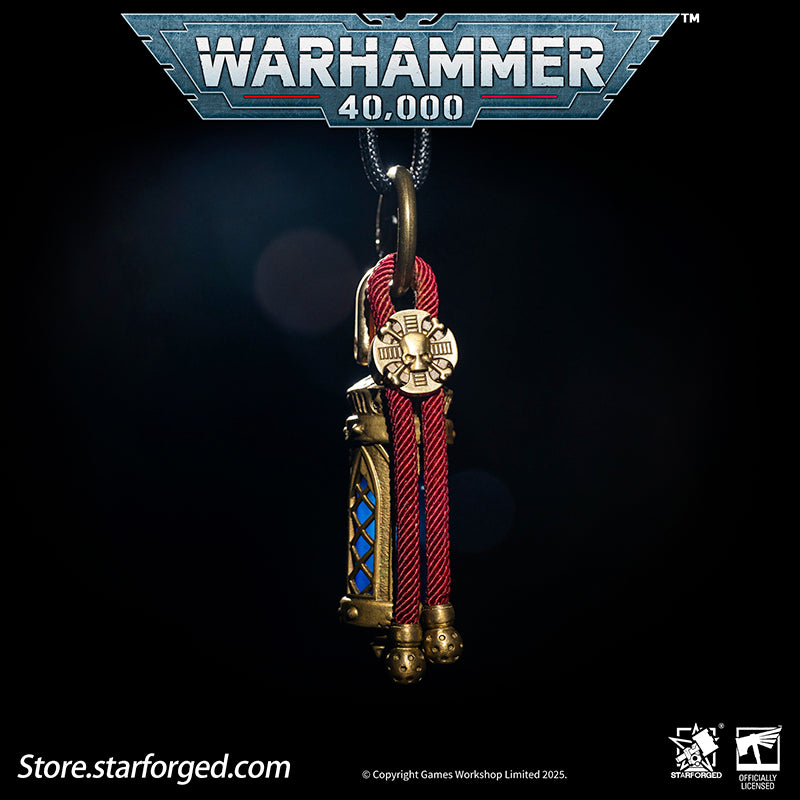 Starforged Warhammer 40K Space Marine Adeptus Astartes Martyrs Reliquary Pendant Men's Jewelry Accessories A reliquary is a significant vessel used in religious art collections for preserving sacred relics, typically crafted from precious metals and enamels. By physically enclosing holy objects, the reliquary enhances their sanctity, embodying a design philosophy shared with covered altarpieces in the tradition of "veiled art."This form of encasement not only protects the relic but also serves to impart rel