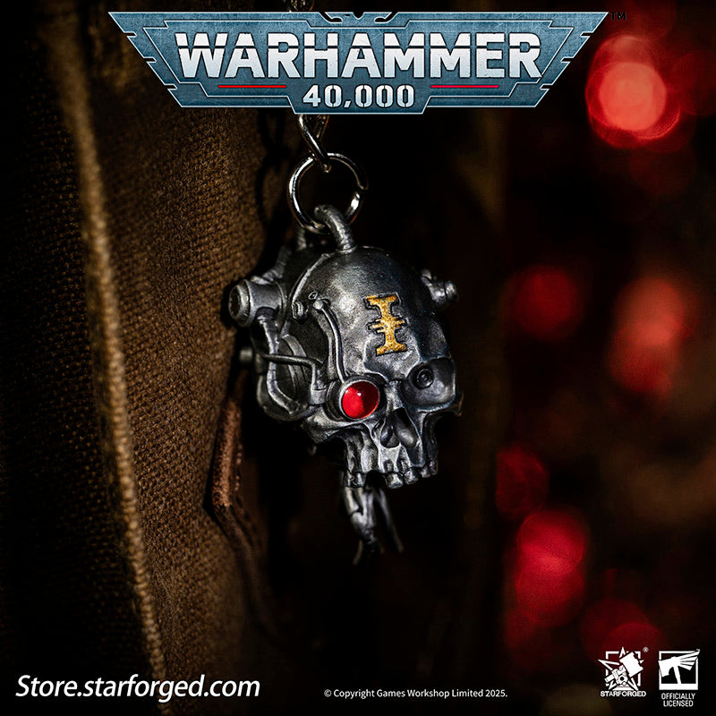 Starforged Warhammer 40K Adeptus Mechanicus Servo-Skull Keychain Men's Jewelry Accessories The skull symbolizes not only sacrifice but also the purity of humanity. The flesh of traitors, heretics, and xenos often deviates greatly from that of true humans, with one of the most distinct variations lying in their skulls.It is for this reason that the skull serves as an emblem of human purity and the sacrifices made to defend it. Throughout the Imperium—from the Walls of Martyrs to skull insignias—it reminds al