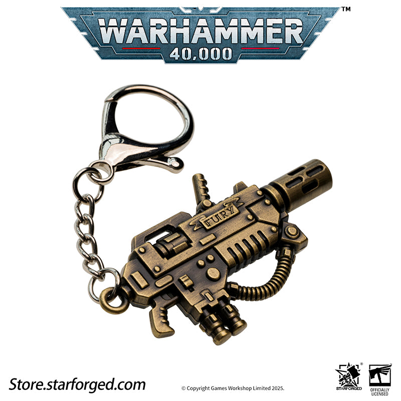Starforged Warhammer 40K Imperium of Man Eradicator's Melta Gun Keychain Men's Jewelry Accessories Melta weapons are powerful arms that function either by sub-atomically agitating the target to 