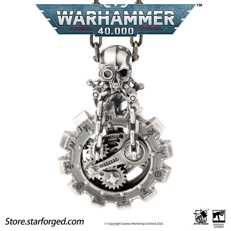 Starforged Warhammer 40K Adeptus Mechanicus Phylactery of the Pious Necklace Men's Jewelry Accessories In the Warhammer universe, the most skilled masters of machine spirit manipulation are the Adeptus Mechanicus, whose headquarters reside on Mars. This red world holds the technological and industrial lifeline of the human Imperium. In the dark, distant future, the vast majority of military and civilian products are manufactured under the supervision of the Tech-Priests of the Machine God.The members of the