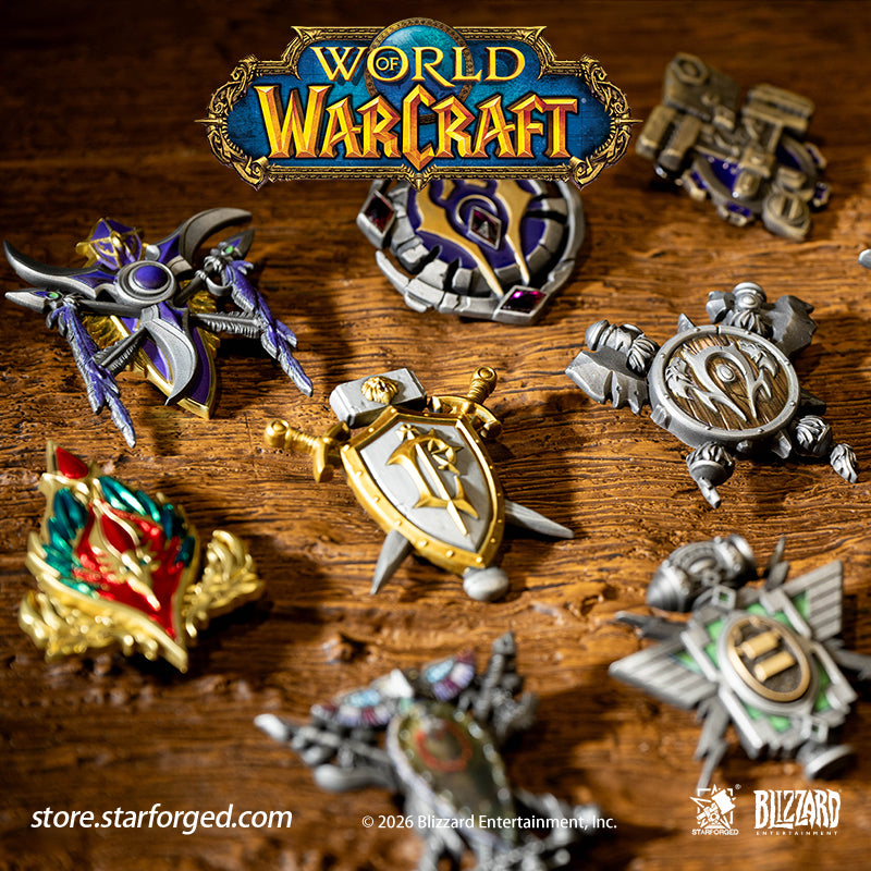 STARFORGED World of Warcraft Faction Badges | Men's Fashion Accessories | Officially Authorized | WOW Gifts On the ancient and mysterious planet of Azeroth, countless races live side by side.  Humans, Orcs, Blood Elves, Night Elves, Tauren, Trolls, and many more...  Across this vast continent, they have built civilizations of their own, each writing their own legendary tales.  But you...  Do you still remember why you chose that particular race in the first place? 