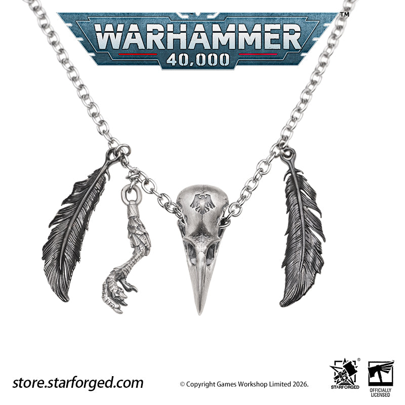 Starforged Warhammer 40K Space Marines Raven Guard The Black Wings of Deliverance Necklace Pendant Men's Fashion Jewelry Sterling Silver