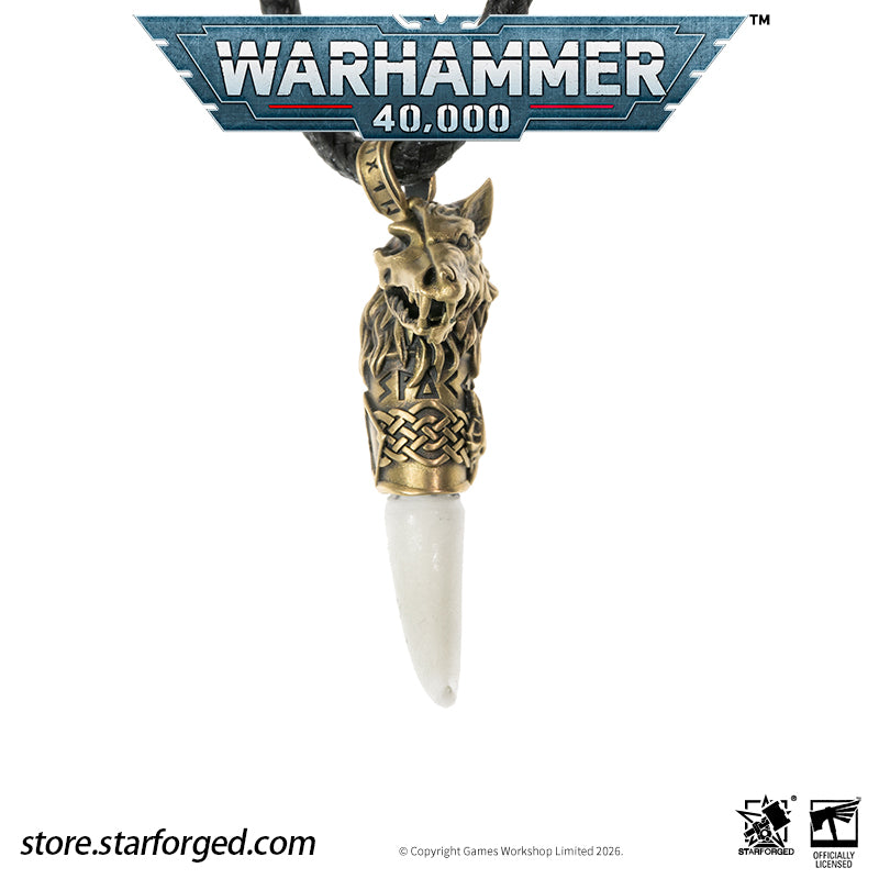 Starforged Warhammer 40K Space Wolves Fang of Fenris Pendant Necklace Game Peripheral Christmas Gifts