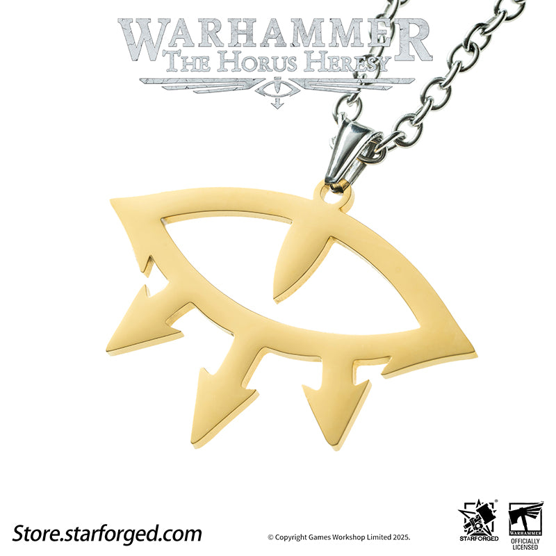 Starforged Warhammer 40K Luna Wolves  Black Legion Eye of Horus Necklace Pendant Men's Jewelry Accessories Birthday Gift The Luna Wolves, later known as the Sons of Horus, were the XVI Legion of the original Space Marine Legions. Their Primarch, Horus Lupercal, was once the most favored son of the Emperor, but he became the architect of the galaxy-shattering Horus Heresy—the first and greatest civil war in Imperial history. After Horus' defeat, the Legion was reborn under Ezekyle Abaddon as the Black Legion