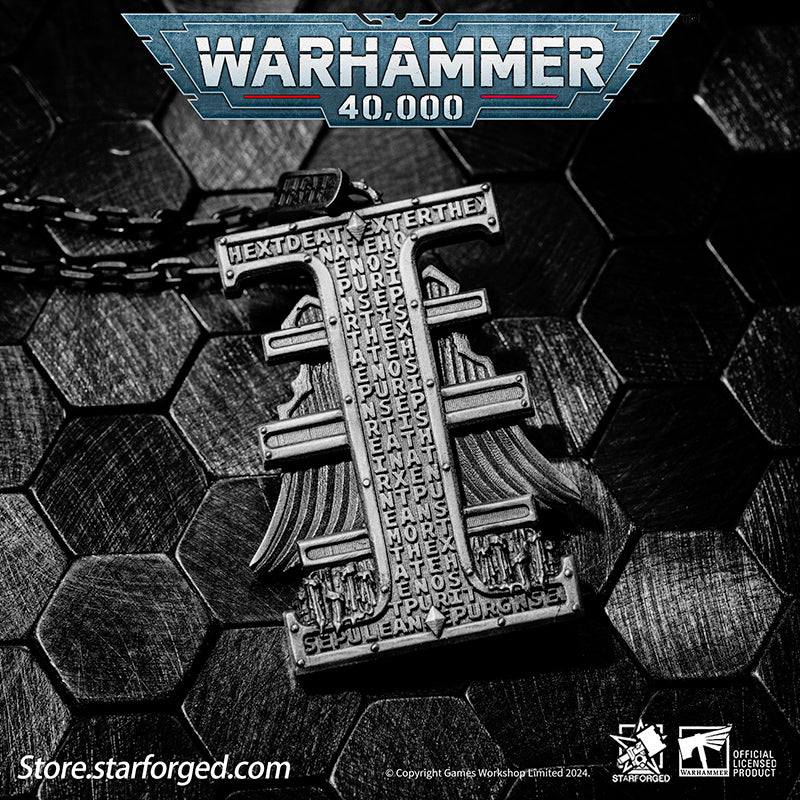 Starforged Warhammer 40K Stigmata of ShadowBreaker Men's Sterling Silver Pendant Necklace