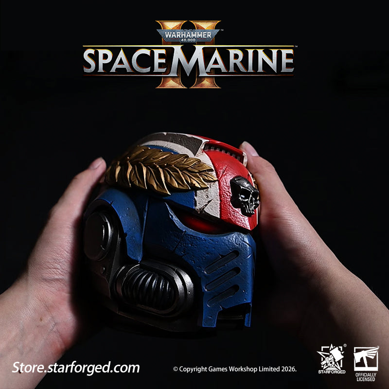 Starforged Warhammer 40K Space Marines Ultramarine Titus's Helmet Night Light Lamp Warhammer Gifts Fashion Accessories The Ultramarines have forged some of the finest servants in the history of the Imperium, with their greatest heroes becoming living embodiments of courage and honor. There was a time when Captain Demetrian Titus of the 2nd Company seemed destined to surpass all who came before him—until a cruel twist of fate led to his exile and presumed death for many years.  Now, in the era of the Indomit