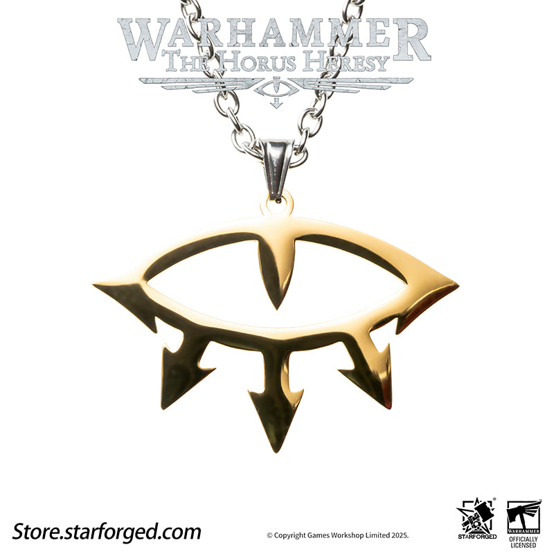 Starforged Warhammer 40K Luna Wolves  Black Legion Eye of Horus Necklace Pendant Men's Jewelry Accessories Birthday Gift The Luna Wolves, later known as the Sons of Horus, were the XVI Legion of the original Space Marine Legions. Their Primarch, Horus Lupercal, was once the most favored son of the Emperor, but he became the architect of the galaxy-shattering Horus Heresy—the first and greatest civil war in Imperial history. After Horus' defeat, the Legion was reborn under Ezekyle Abaddon as the Black Legion