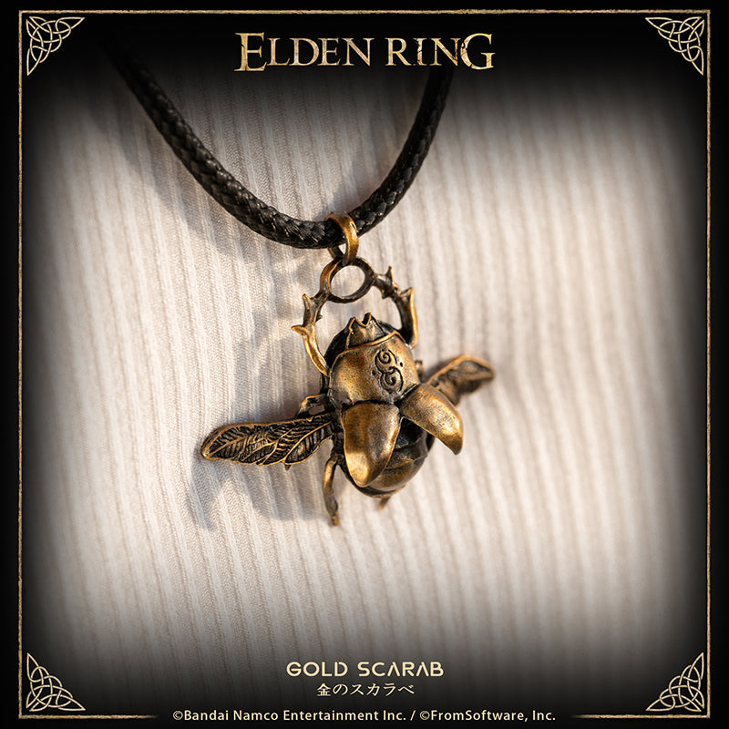 Starforged ELDEN RING Silver Scarab & Gold Scarab Necklace Pendant Game Merchandise Officially Authorized A talisman facsimile of a scarab, the carrier of treasures and precious things.This silver scarab enhances item discovery.