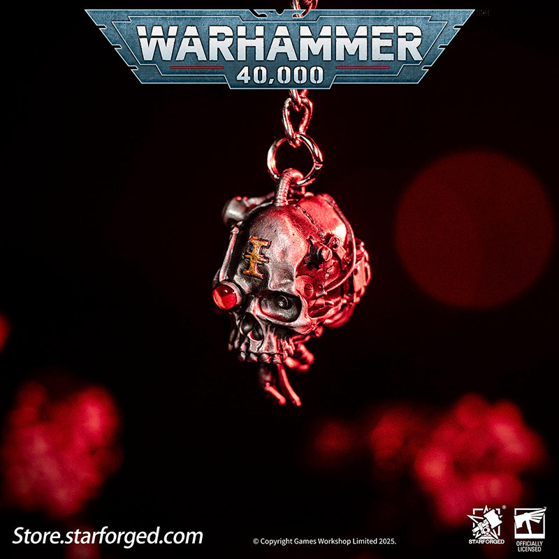 Starforged Warhammer 40K Adeptus Mechanicus Servo-Skull Keychain Men's Jewelry Accessories The skull symbolizes not only sacrifice but also the purity of humanity. The flesh of traitors, heretics, and xenos often deviates greatly from that of true humans, with one of the most distinct variations lying in their skulls.It is for this reason that the skull serves as an emblem of human purity and the sacrifices made to defend it. Throughout the Imperium—from the Walls of Martyrs to skull insignias—it reminds al