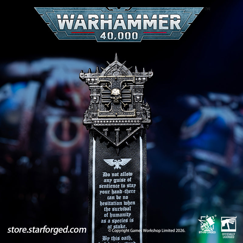 Starforged Warhammer 40K Space Marines Deathwatch Scroll Seal Pin Heavy Badge Warhammer Gifts The Deathwatch are an elite formation of exemplary warriors selected from the finest Space Marine Chapters. Each is a paragon of combat and an expert in defeating xenos plots to destroy the Imperium  Show your commitment to defeating the alien foes of the God Emperor with this DeathWatch Scroll Seal