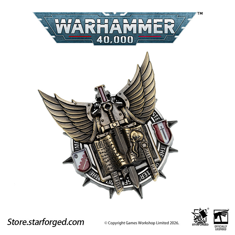 Starforged Warhammer 40K Space Marines Grey Knights Scroll Pin Heavy Badge Men's Fashion Jewelry Pin Badge