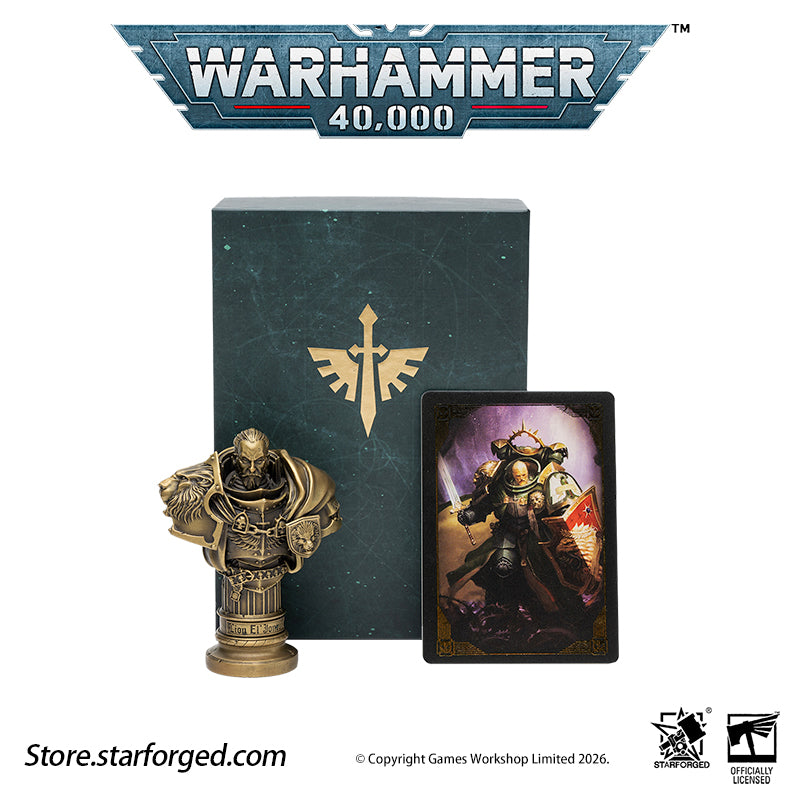 Starforged Warhammer 40K Dark Angel  Lion El'Jonson Bronze Bust Seal Wax  & Coin Set Other