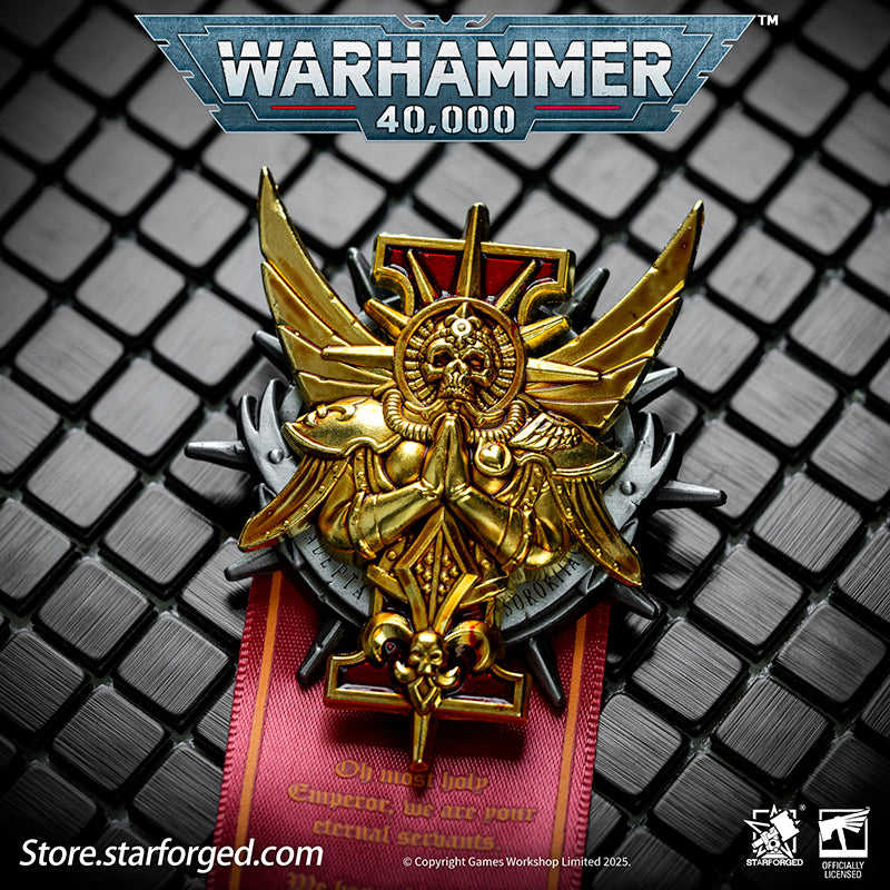 Starforged Warhammer 40K Adepta Sororitas Honour Badge of The Emperor's Rose Seal Badge The Adepta Sororitas, originally known as the Daughters of the Emperor, are an all-female militant branch of the Imperial Cult. As the military arm of the Ecclesiarchy, their sacred duty is the ruthless purging of corruption and heresy within mankind. Countless Sororitas Orders are stationed across the galaxy, their fortified convents becoming beacons of hope burning brightly against the darkness of the Imperium Nihilus.