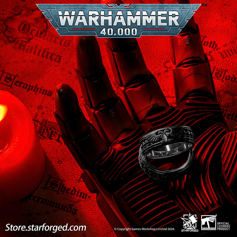 Starforged Insignia Aquilon Imperium of Man Warhammer Imperial Aquila Ring Silver