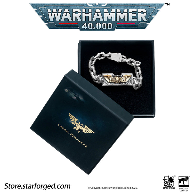 Starforged Warhammer 40K Steel Oath of Imperial Guardsmen Bracelet Men's Jewelry Accessories