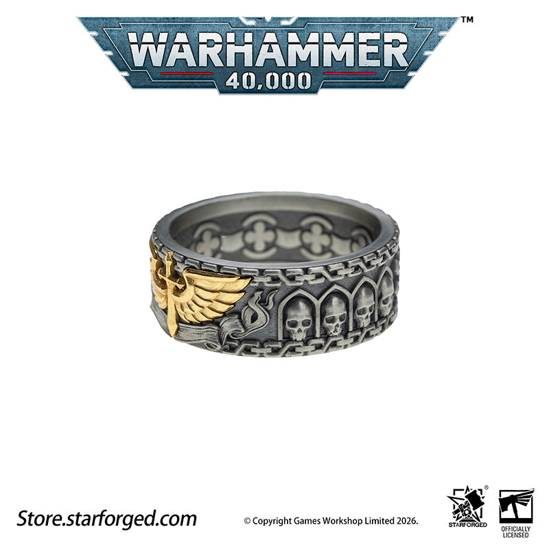 Starforged Warhammer 40K Dark Angels Space Marines Sons of Caliban Ring Accessories Game Merchandise Warhammer Gifts Fashion Accessories The Watchers in the Dark are a distinct race dwelling aboard the Rock, the Dark Angels mobile fortress-monastery.&nbsp; Small of stature and robed in long vestments, they possess an innate gift to ward off daemonic entities of Chaos, an affinity akin to the rare, enigmatic Untouchables who nullify surrounding warp energies.
