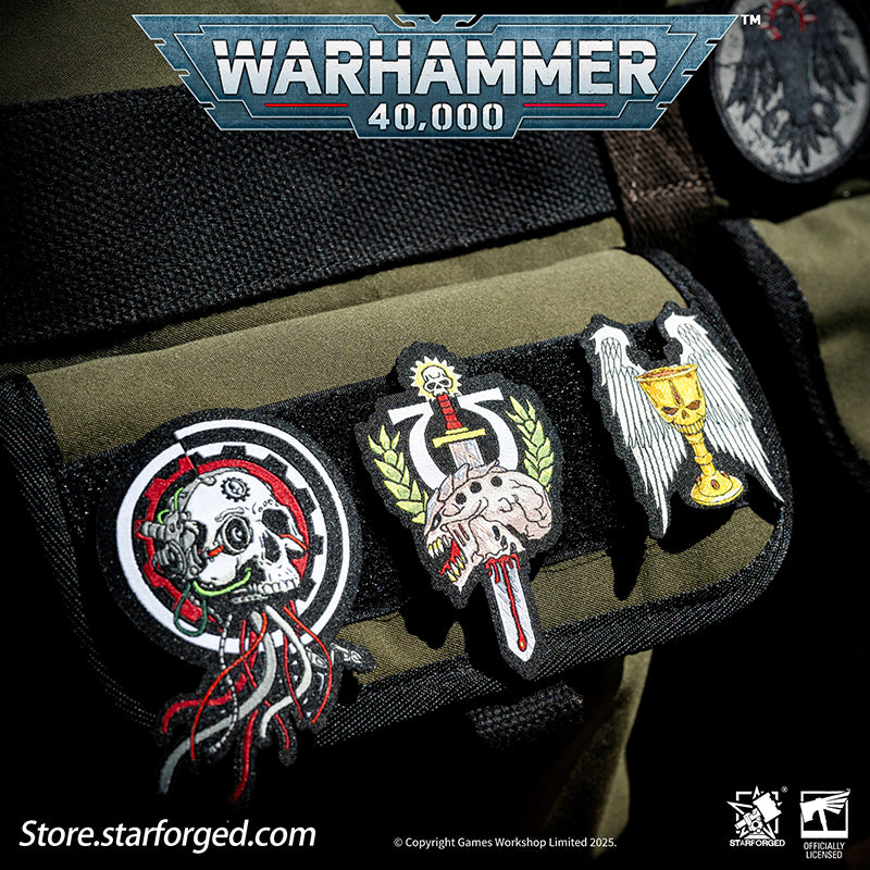 Starforged Warhammer 40K Adepta Sororitas Defenders of Terra Honor Patch Collection Men's Gift Accessories In the war-torn universe of Warhammer 40K, the Emperor's wrath stretches across the stars. The armed forces of the Imperium stand as an iron tide guarding a decaying civilization, driven by fanatical devotion to "mankind's supremacy" and desperate struggle. This includes the Adeptus Astartes, the Mechanicus, the Inquisition, and more.Under the Emperor's name, in an "age of no peace," these forces both 
