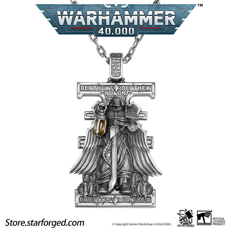 Starforged Warhammer 40K Stigmata of ShadowBreaker Men's Sterling Silver Pendant Necklace
