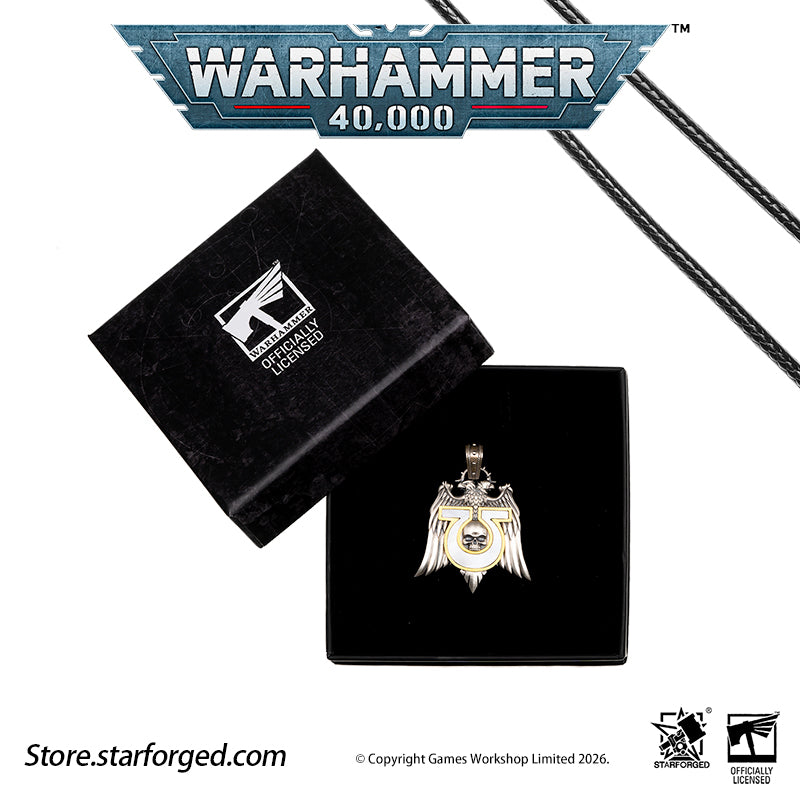 STARFORGED Warhammer 40K Space Marines Ultramarines Chapter Armourial Pendant | Sterling Silver | Warhammer Gifts