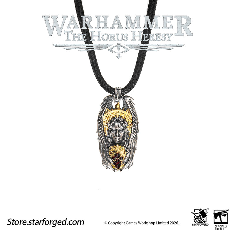 Starforged Warhammer 30K The Horus Heresy Blood Angels Sanguinius Commemorative Pendant Silver Necklace Men's Fashion Jewelry