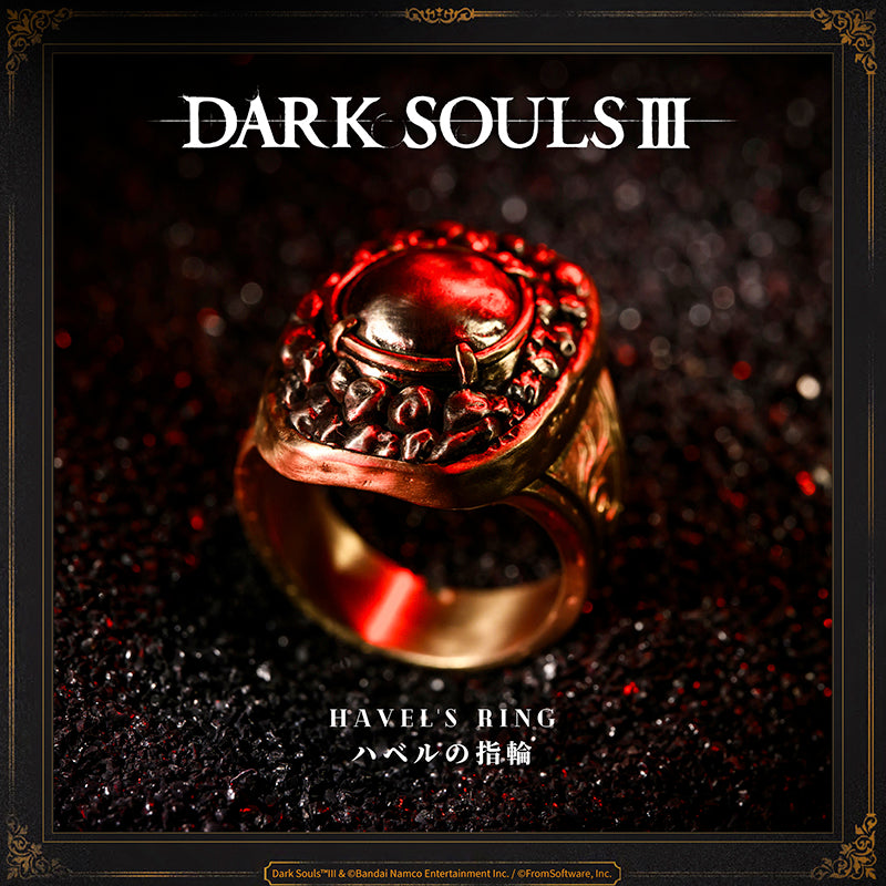 Starforged DARK SOULS III Havel's Ring Game Merchandise Ring Officially Authorized Havel's RingA ring for warriors keen on heavy acoutrements. Increases maximum equip load.This ring was named after Havel the Rock, the battlefield compatriot of Gwyn, the First Lord.The art of war has been a constant since ages past, and those who would follow in Havel's footsteps are no fewer now than in his own day.