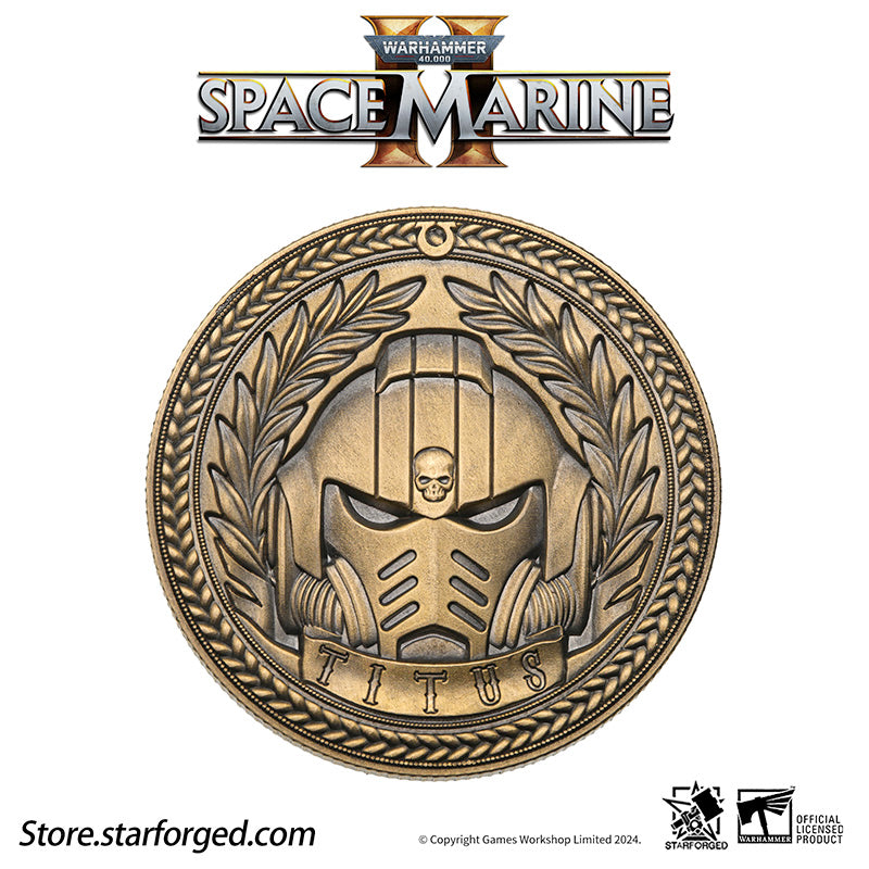 Starforged Warhammer 40K Space Marines Titus  Space Marine 2 Ultramarines Collectible Coin Other