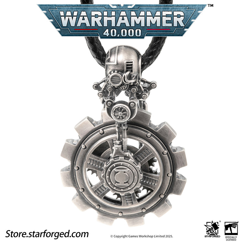 Starforged Warhammer 40K Adeptus Mechanicus Phylactery of the Pious Necklace Men's Jewelry Accessories In the Warhammer universe, the most skilled masters of machine spirit manipulation are the Adeptus Mechanicus, whose headquarters reside on Mars. This red world holds the technological and industrial lifeline of the human Imperium. In the dark, distant future, the vast majority of military and civilian products are manufactured under the supervision of the Tech-Priests of the Machine God.The members of the