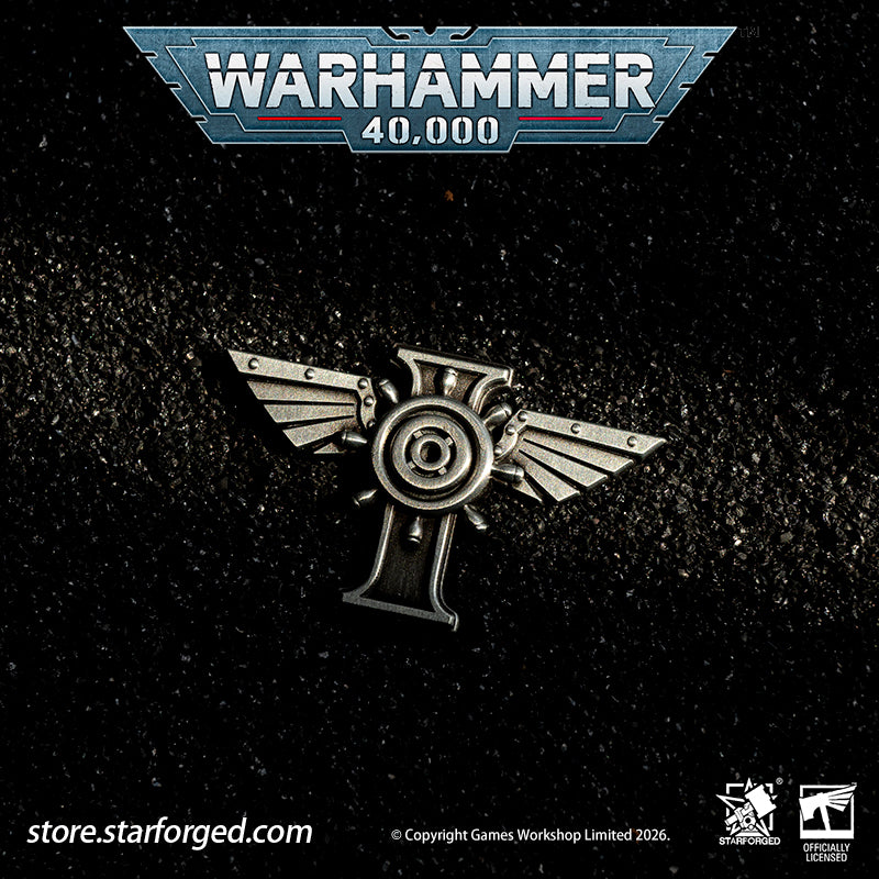 Warhammer 40K Peripheral Products Navis Imperialis Brooch Silver Pin Badge Starforged